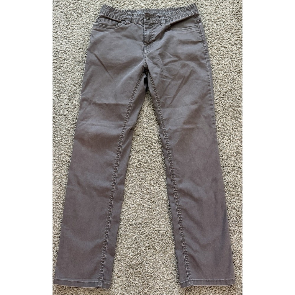 Prana Mens Pants Brown Organic Cotton Canvas Size 31x32 Slim Fit